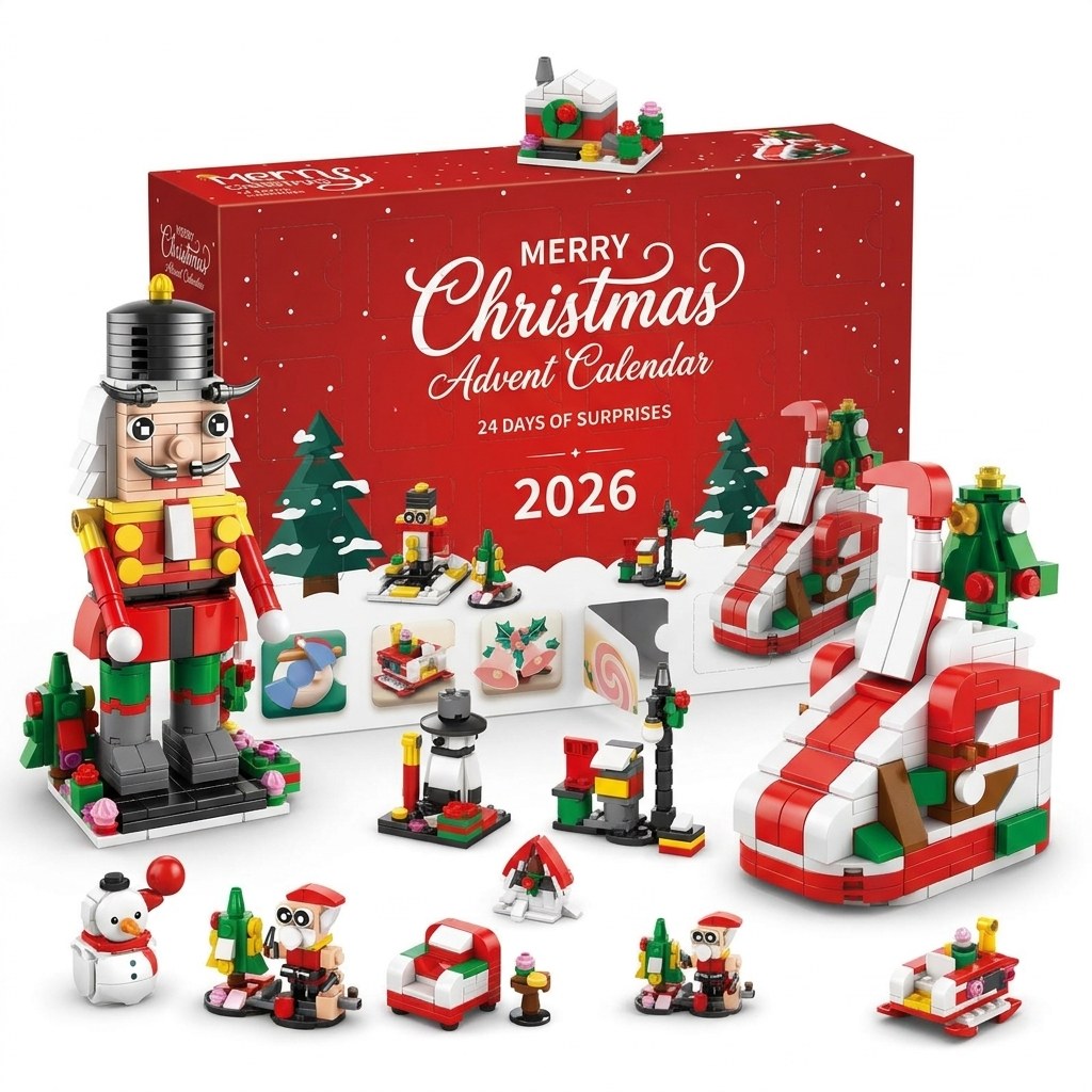 12-Door Christmas Brick Advent Calendar, 14 Builds, 6 in 1, 8 Versions