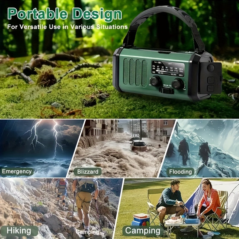 Núdzové rádio všetko v jednom so svietidlom a nabíjačkou