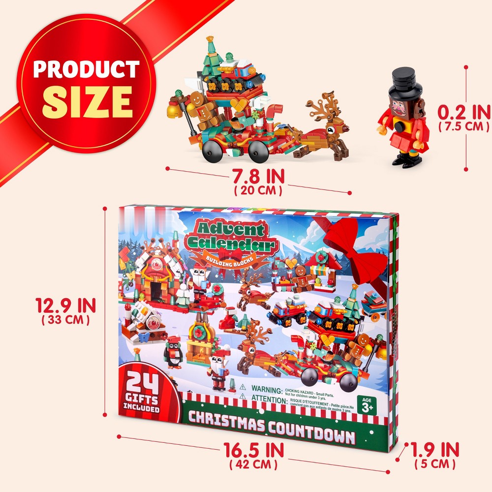 Adventný kalendár so stavebnicovými kockami, dennými miniatúrnymi súpravami a dvoma väčšími sviatočnými modelmi na vystavenie