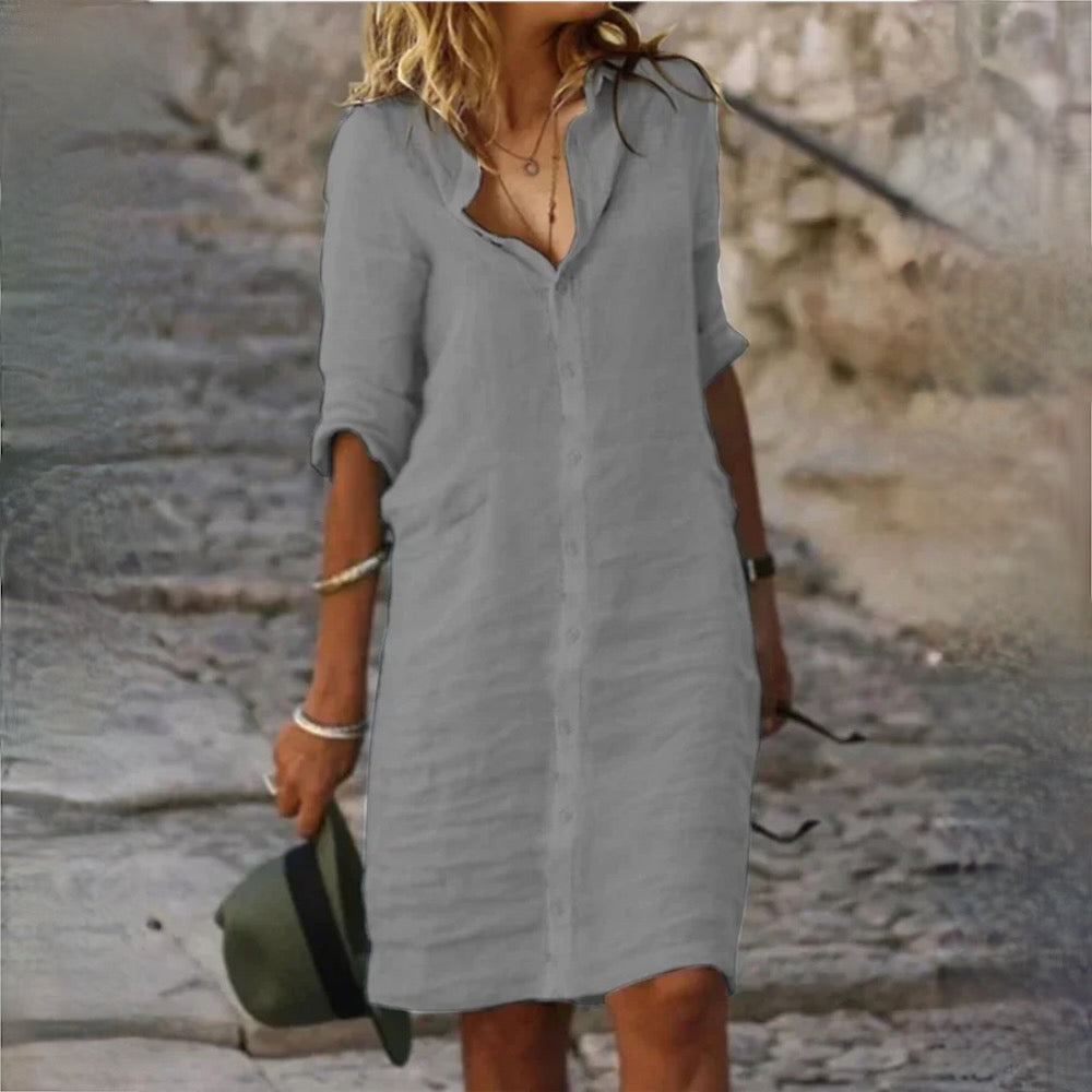 Clara - Stella Autumn Linen Dress