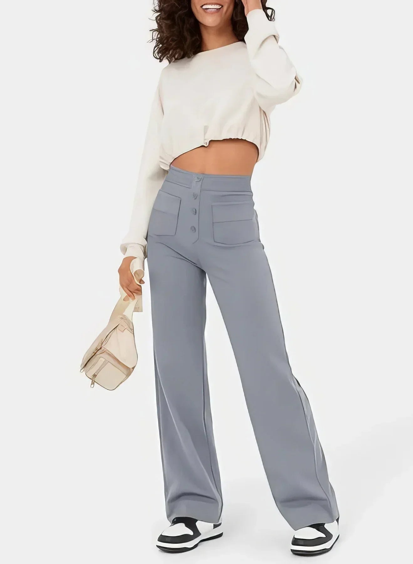 Curved Compass | Autumn High-Waisted Trousers