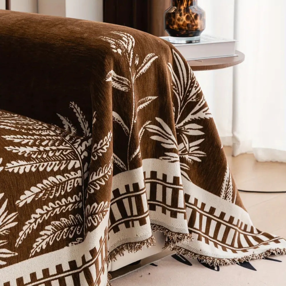 Foliage Floral Chenille Sofa Cover