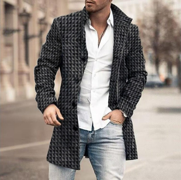 Trenchcoat med knapper til mænd