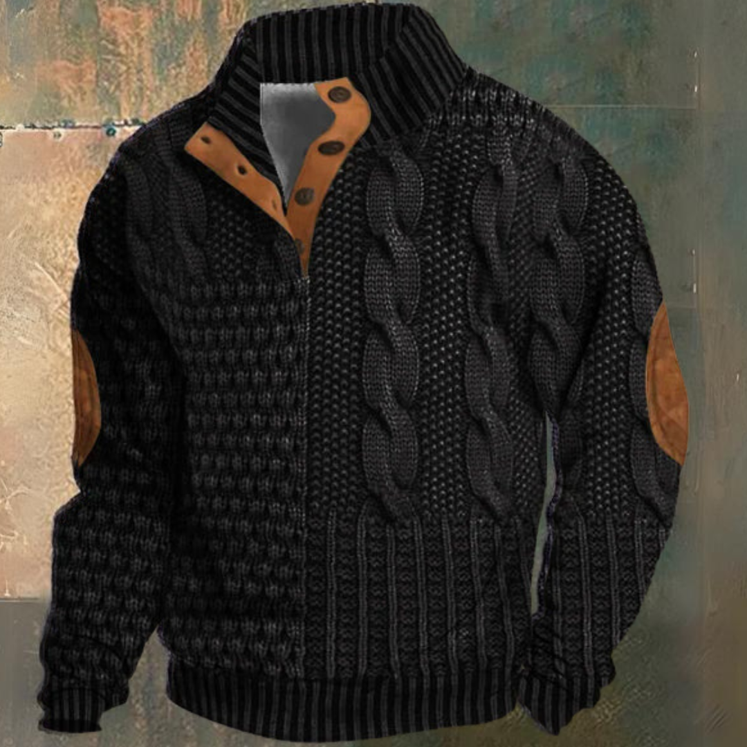 Men's Thick Knit Long Sleeve Sweater
