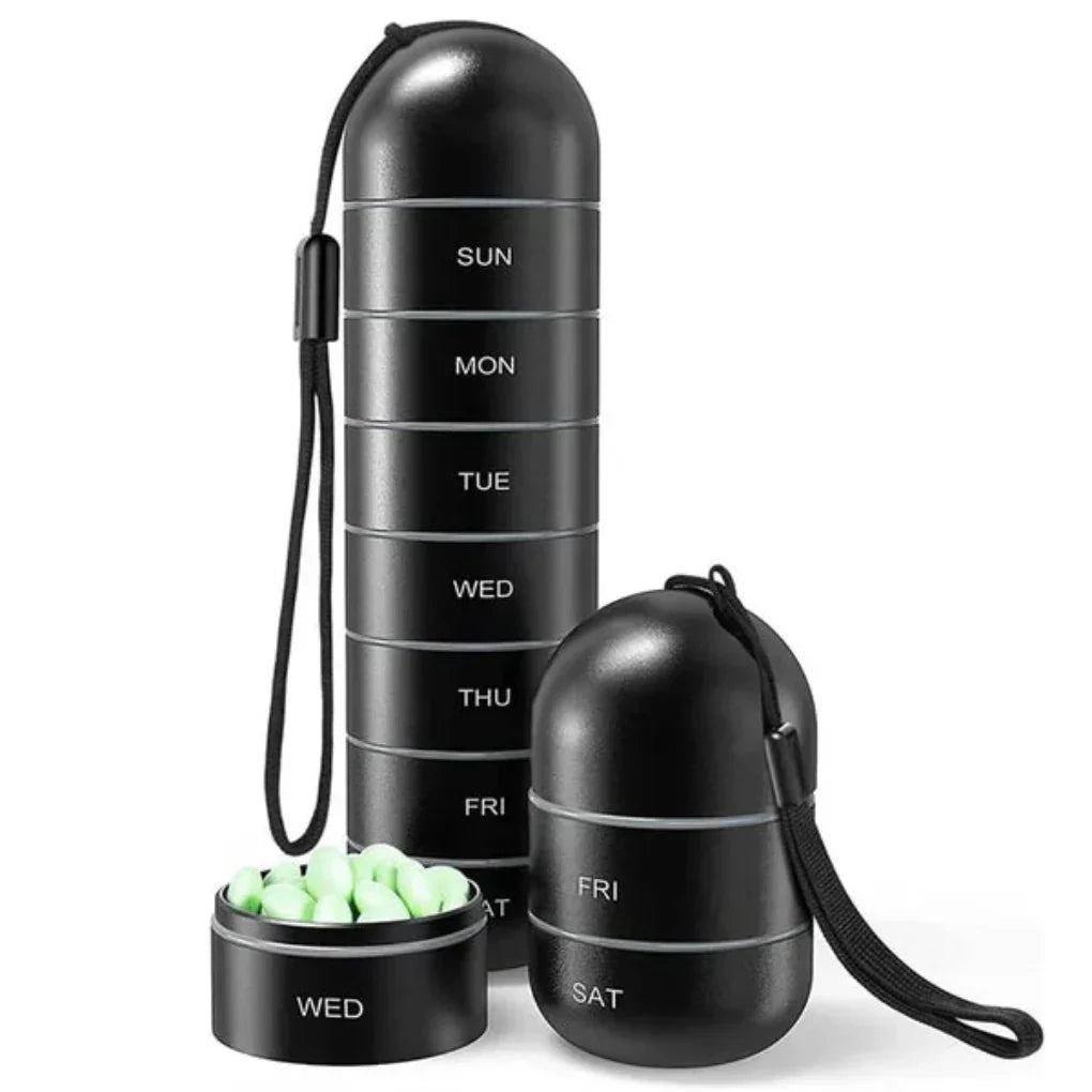 Nokmo | 7 Day Weekly Pill Organizer Cylinder