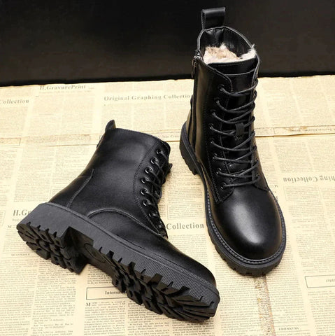 Nokmo Delphine – Winter Boots Made of Black Leather