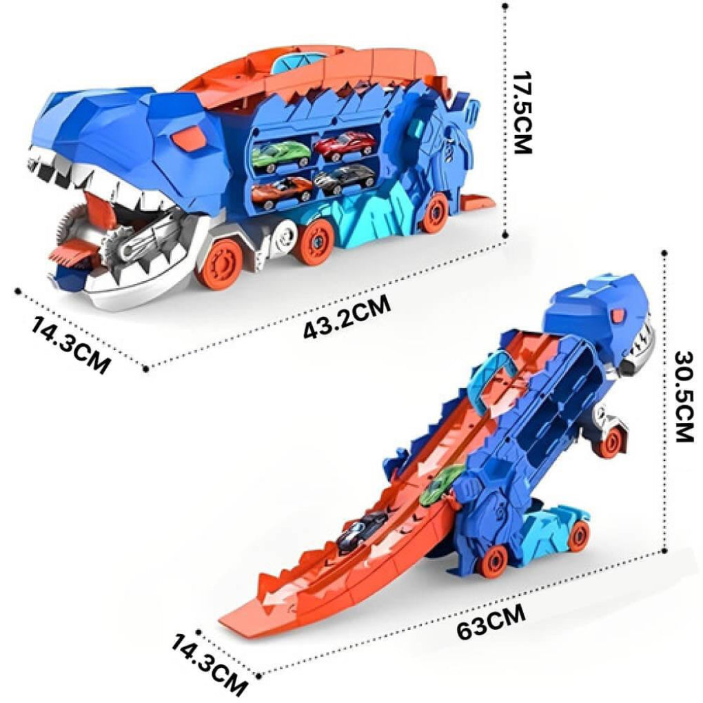 Nokmo | Dinosaur Car Transporter Playset with Racing Ramp