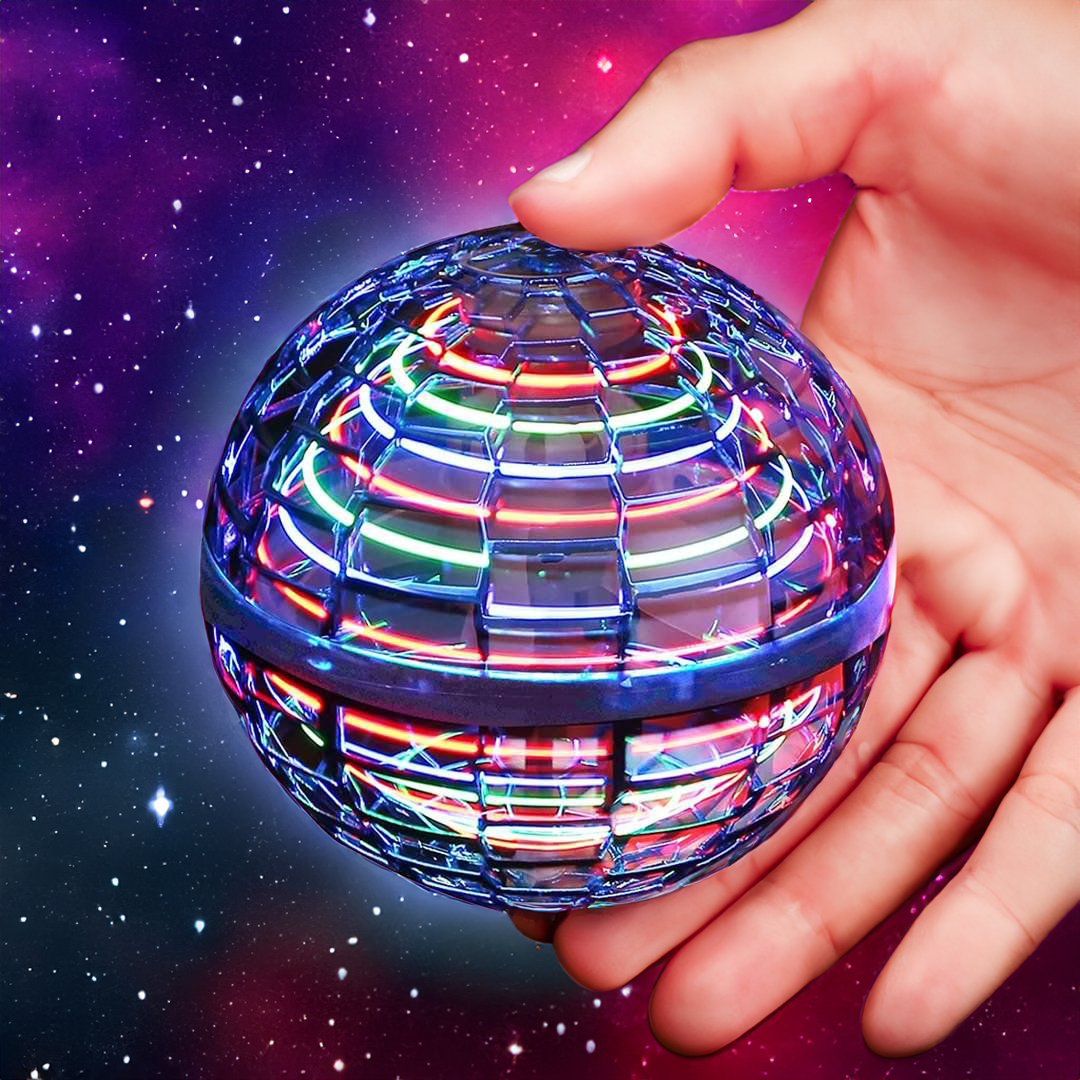 Nokmo | Flying Orb Ball | Aerodynamic 360° Flying Device | Intelligent Gyroscopic Stabilization | Shock-Resistant Polypropylene Structure | USB Fast Charging | LED Effects