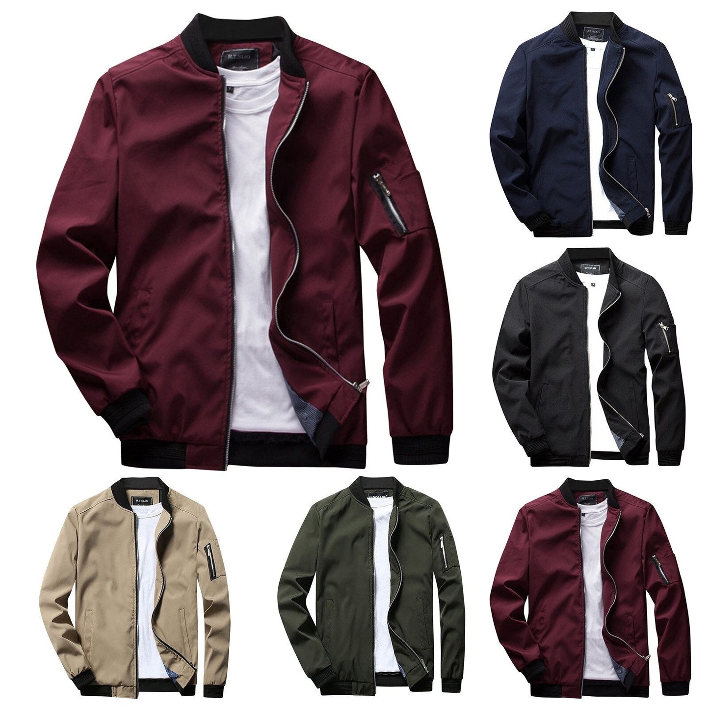 Nokmo | Men's Bomber Jacket - Casual Zipper Design