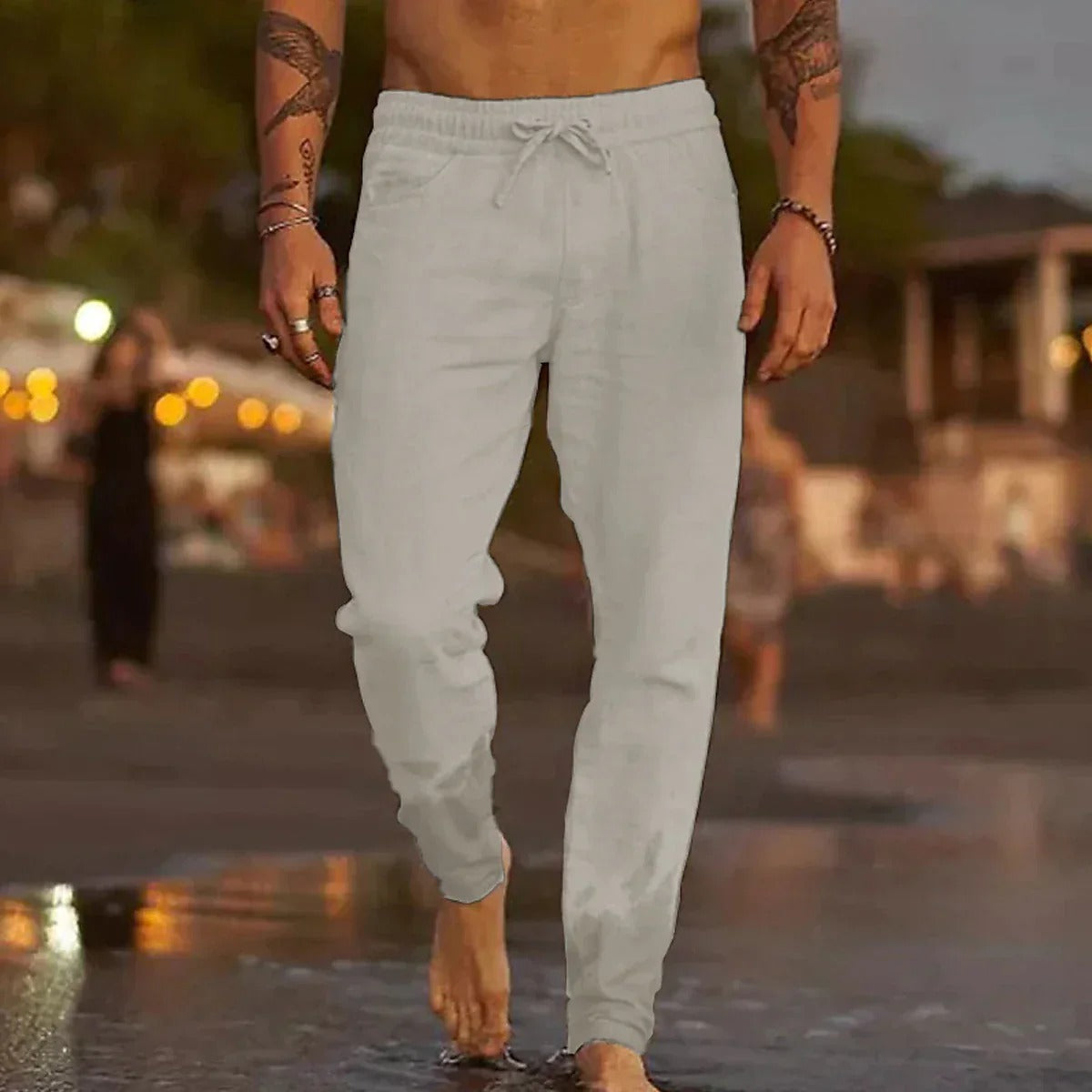 Nokmo | Men's Drawstring Linen Pants