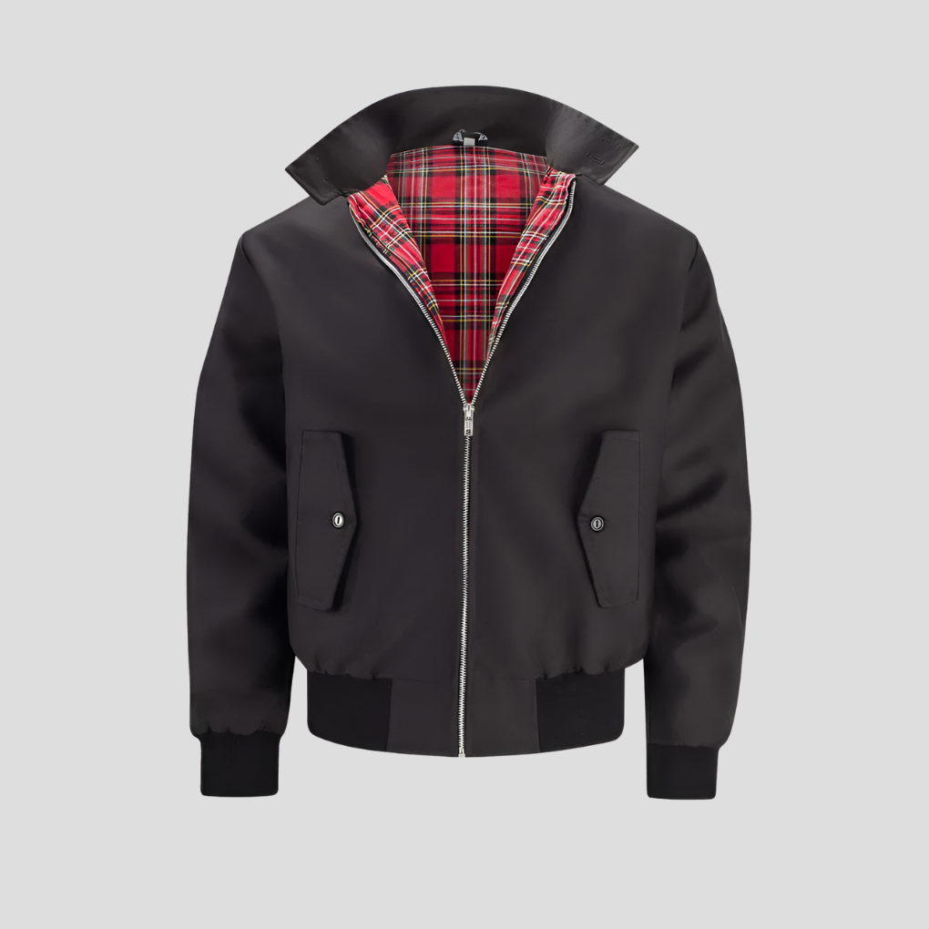 Nokmo | Men's Harrington Jacket with Tartan Lining