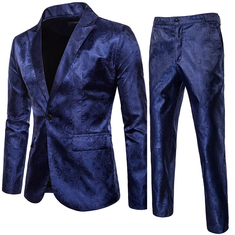 Nokmo | Men's Jacquard Suit Set with Paisley Pattern