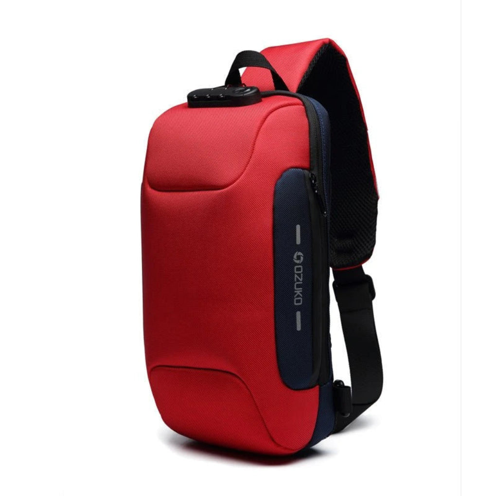 Nokmo | Men's Shoulder Bag with USB Port and Combination Lock