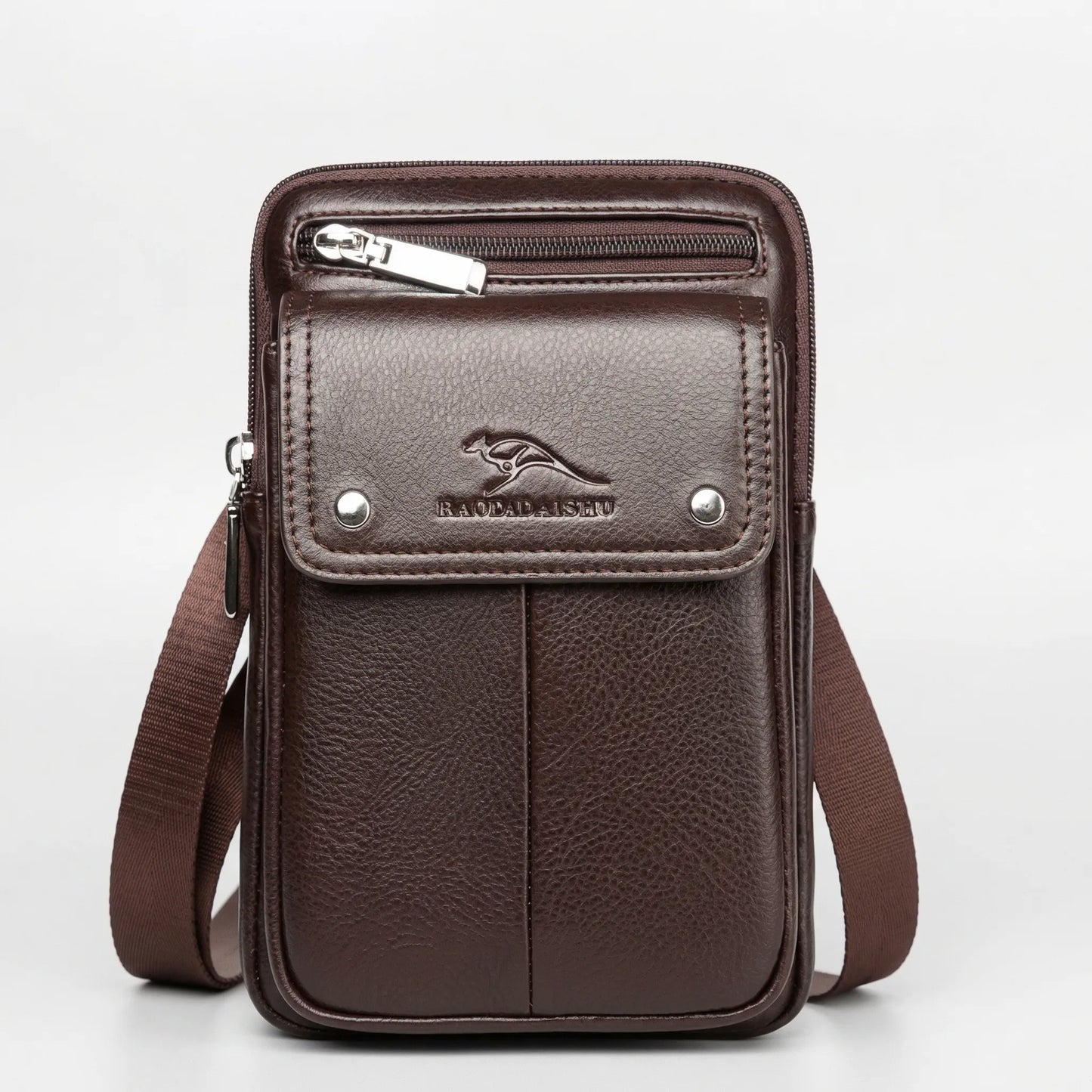 Nokmo | Men's Vertical Crossbody Bag with Flap Pocket