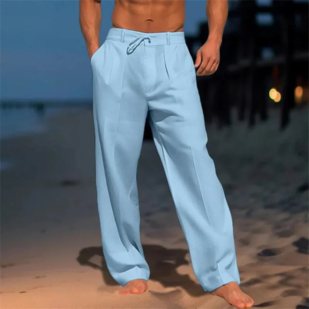 Nokmo | Men's Wide Leg Trousers with Drawstring Waist