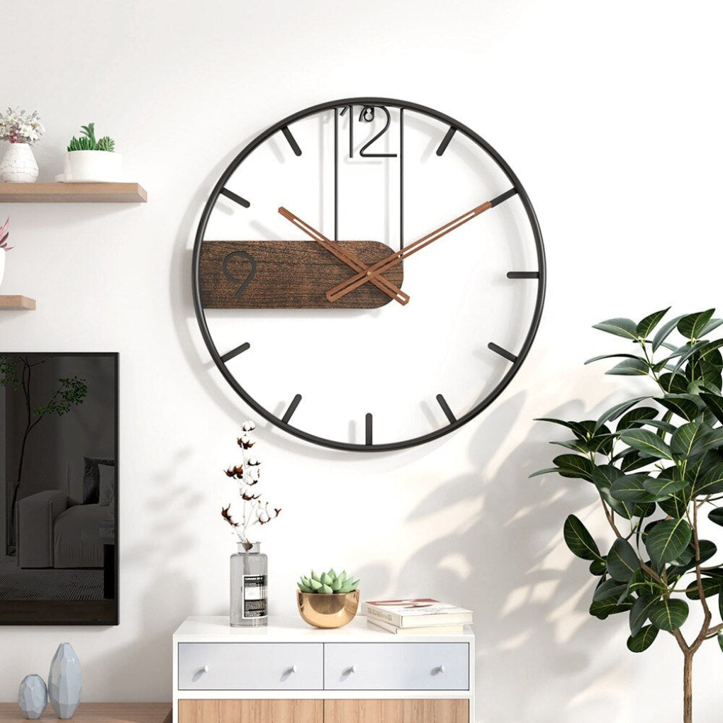 Nokmo | Modern Wall Clock with Wood Accent