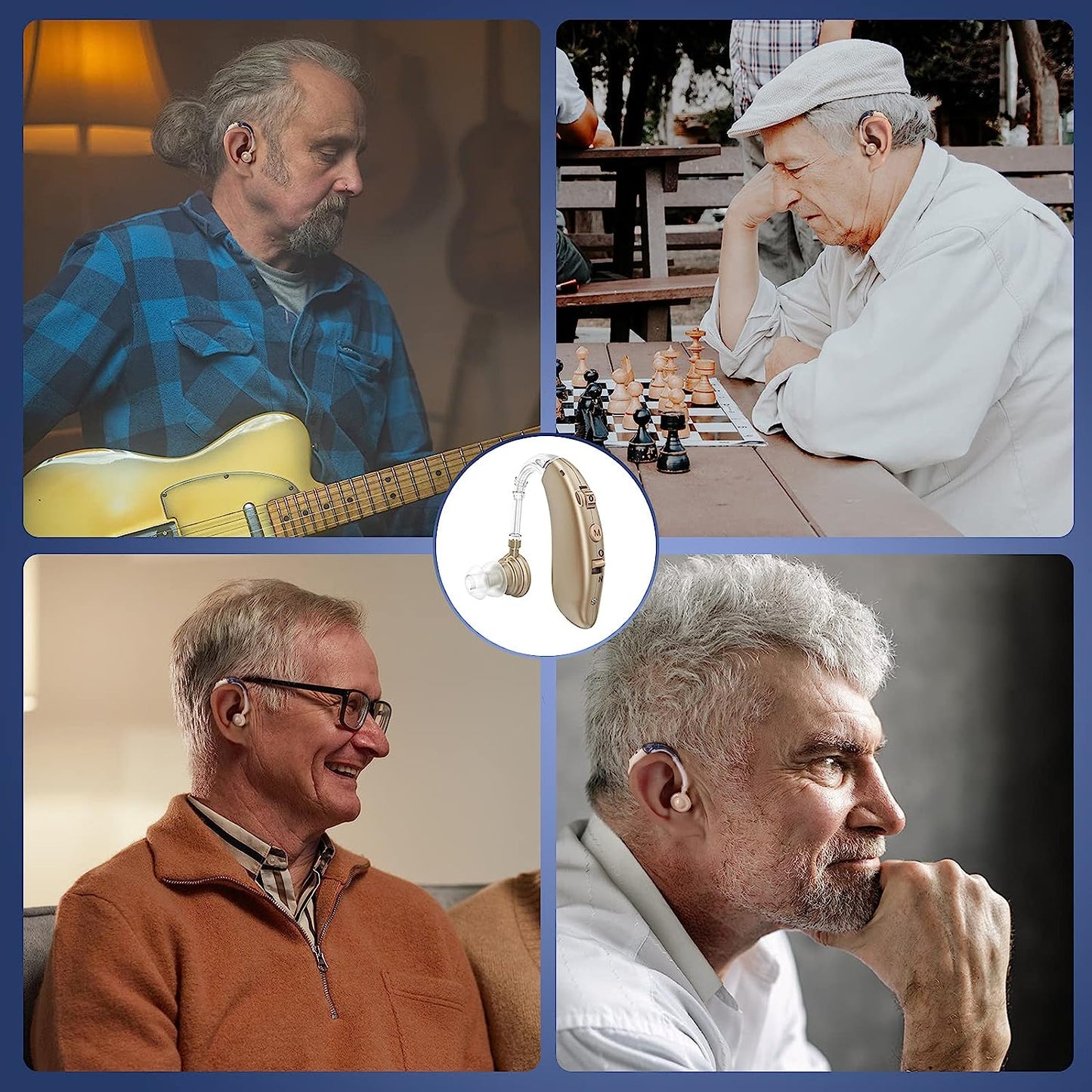 Nokmo | Rechargeable Digital Behind the Ear Hearing Aids BTE With Noise Reduction