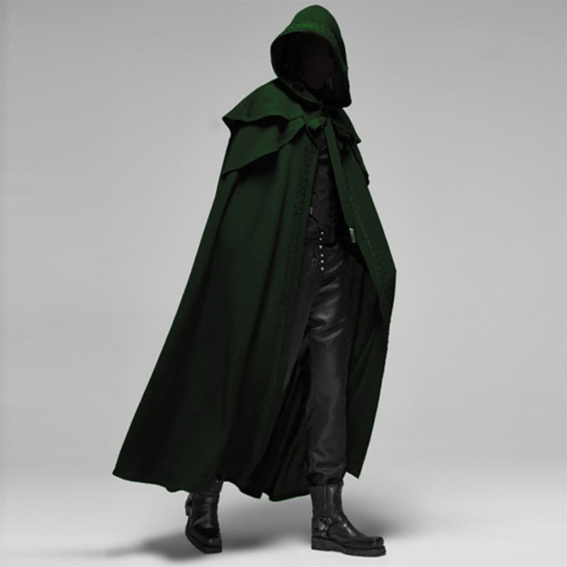Nokmo | Unisex Hooded Cloak | Gothic Velvet Cape | Black