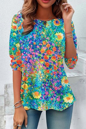 Nokmo | Women's 3/4 Sleeve Printed Tunic Top