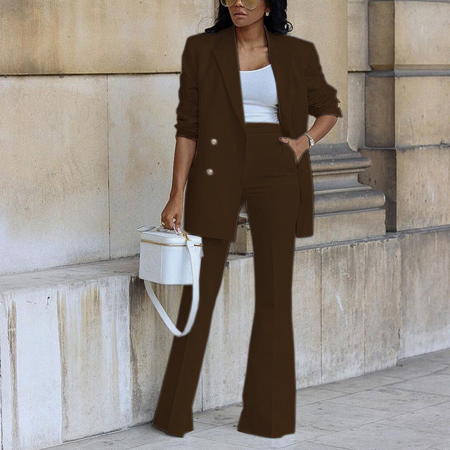 Nokmo | Women's Blazer and Flare Trouser Set
