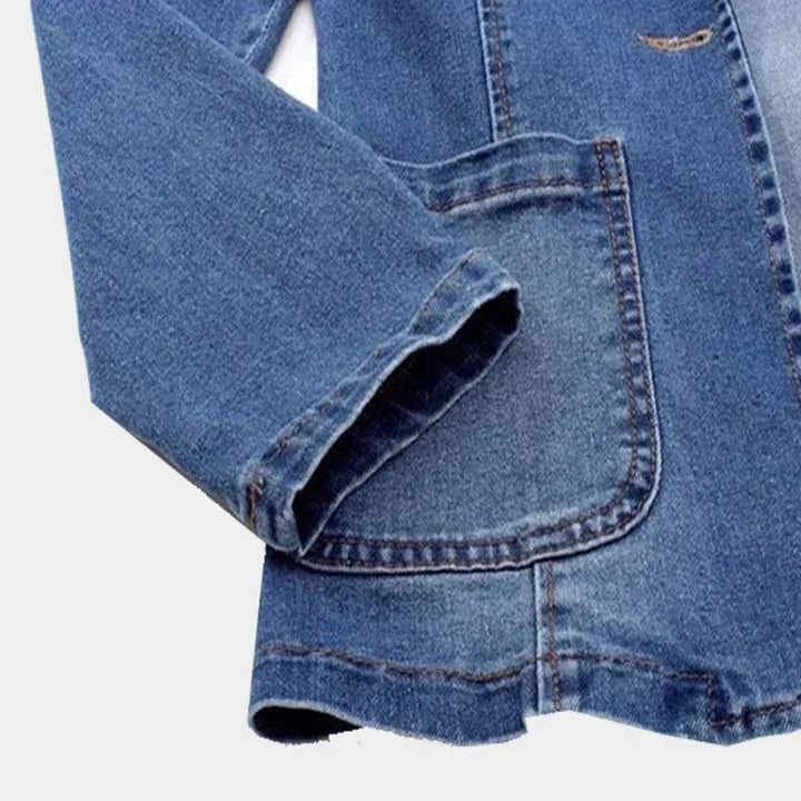 Nokmo | Women's Denim Blazer with Flap Pockets