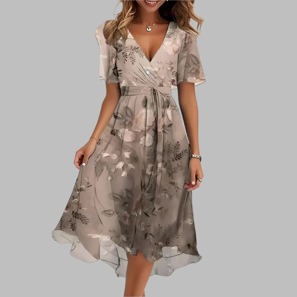 Nokmo | Women's Floral Wrap Midi Dress