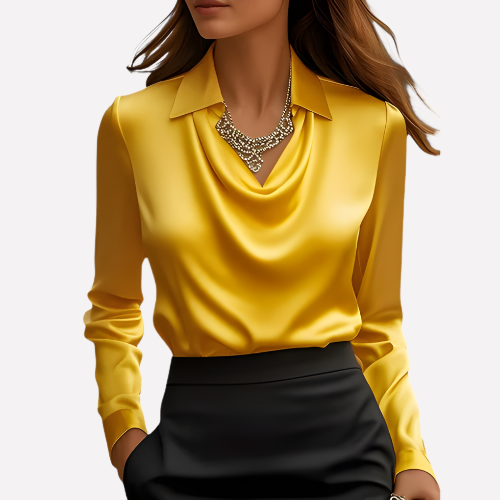 Nokmo | Women's Long Sleeve Drape Neck Blouse
