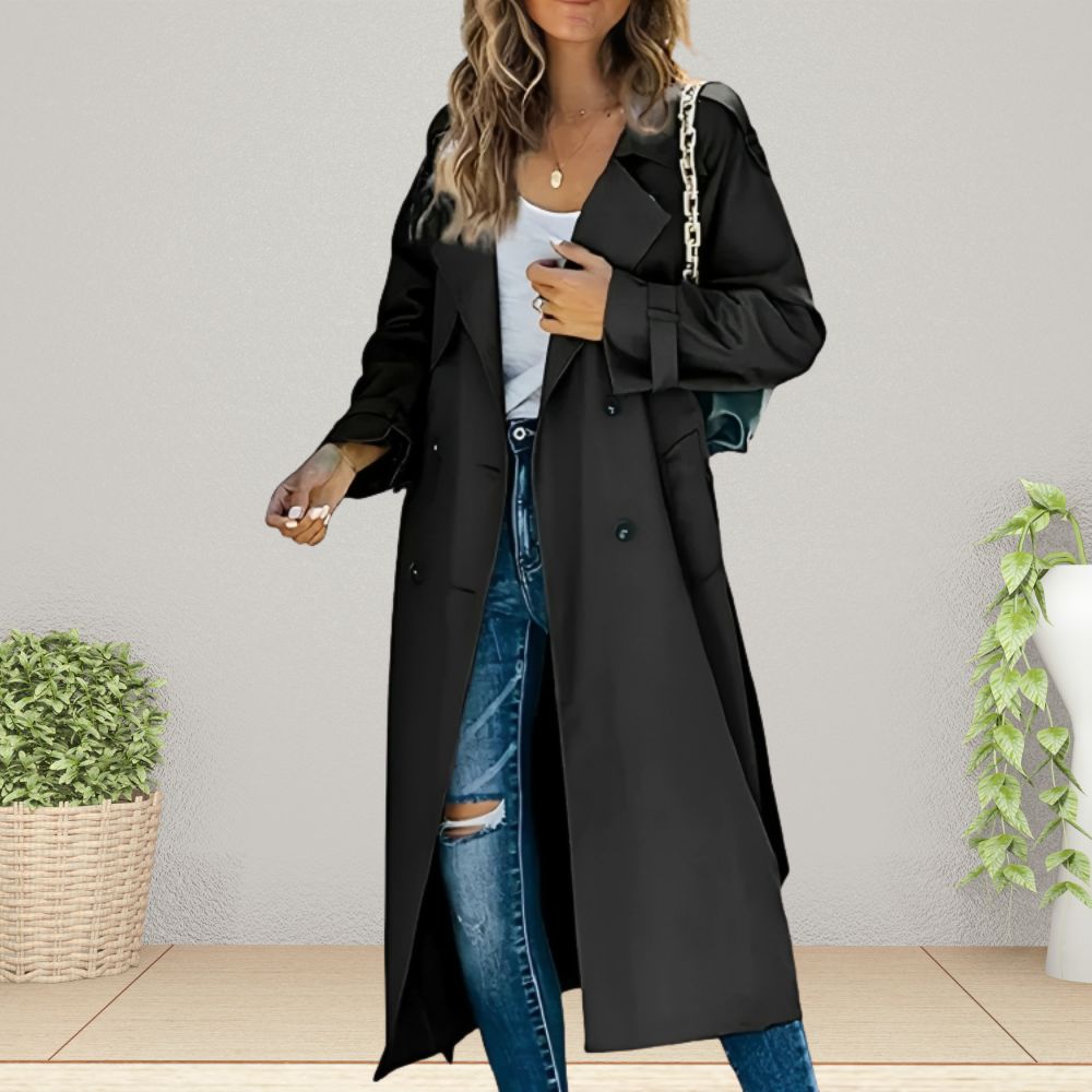 Nokmo | Women's Longline Double-Breasted Trench Coat