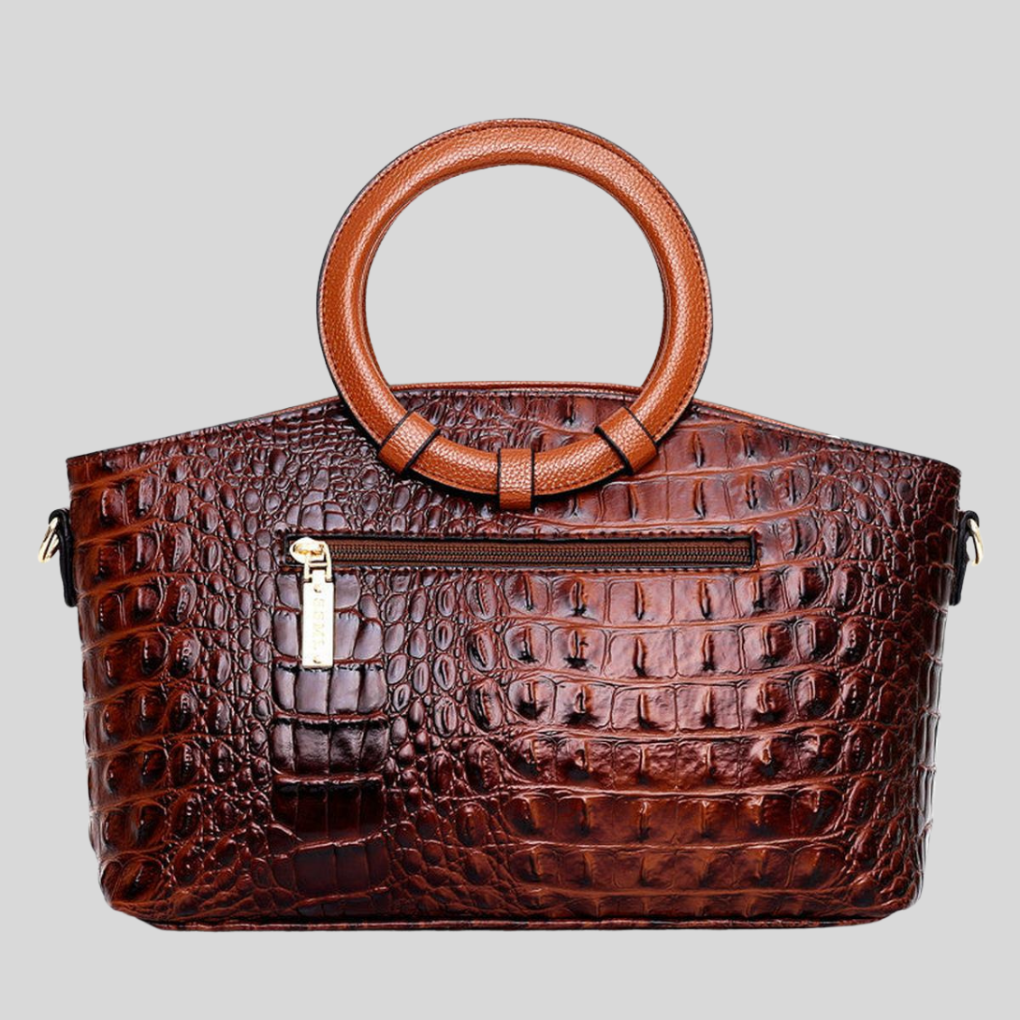 Nokmo | Women's Top Handle Handbag with Croc Embossing