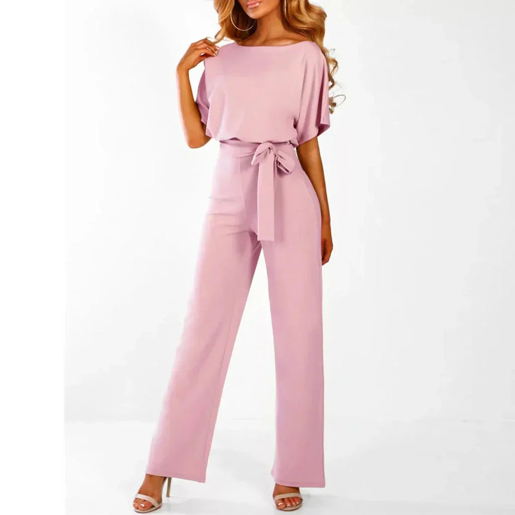 Nokmo | Women's Wide Leg Jumpsuit with Belted Waist