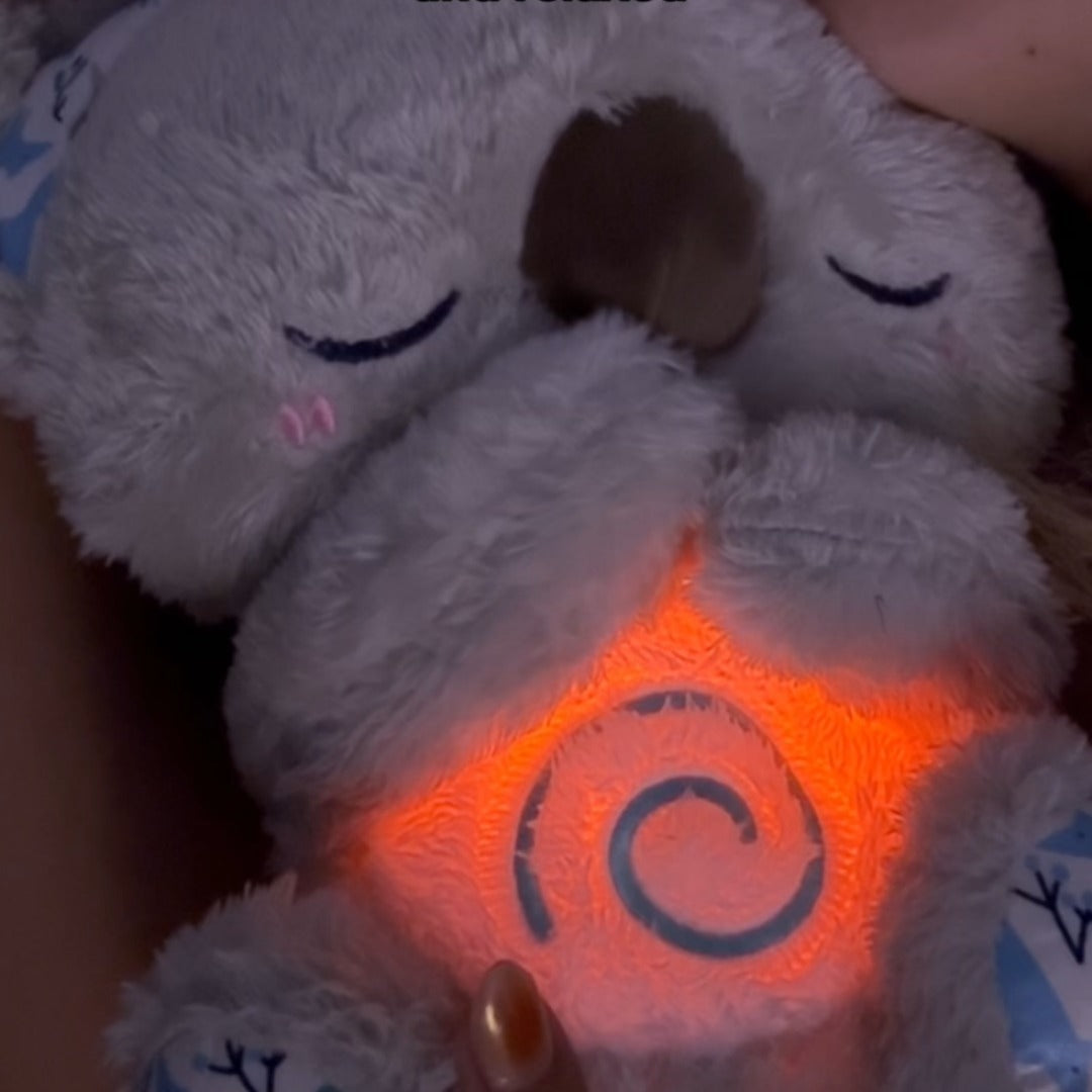 Soothing Koala Breathing Toy | Rhythmic Breathing Simulator | Haptic Touch Therapy Sound Ultrasonic | Integrated LED Night Light | Weighted Plush Companion