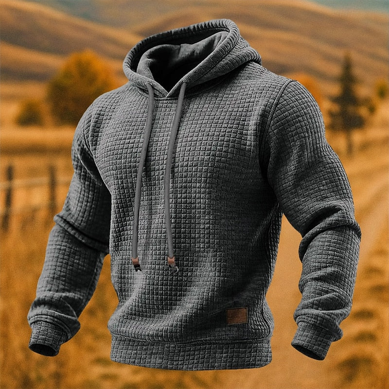 Hættetrøje med tekstureret pullover-design