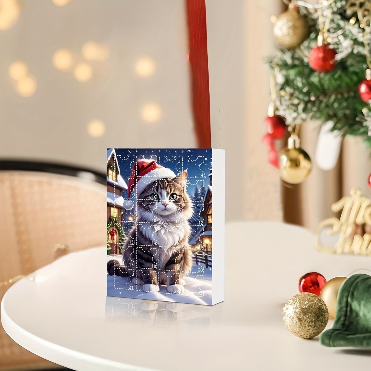 Vintage vianočný adventný kalendár pre milovníkov mačiek
