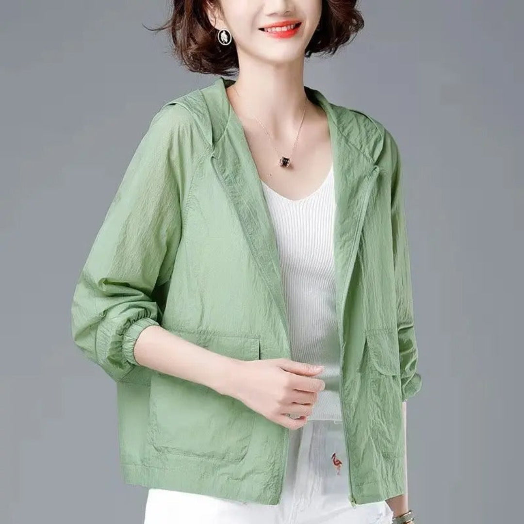 Casual regnjakke med hætte til kvinder