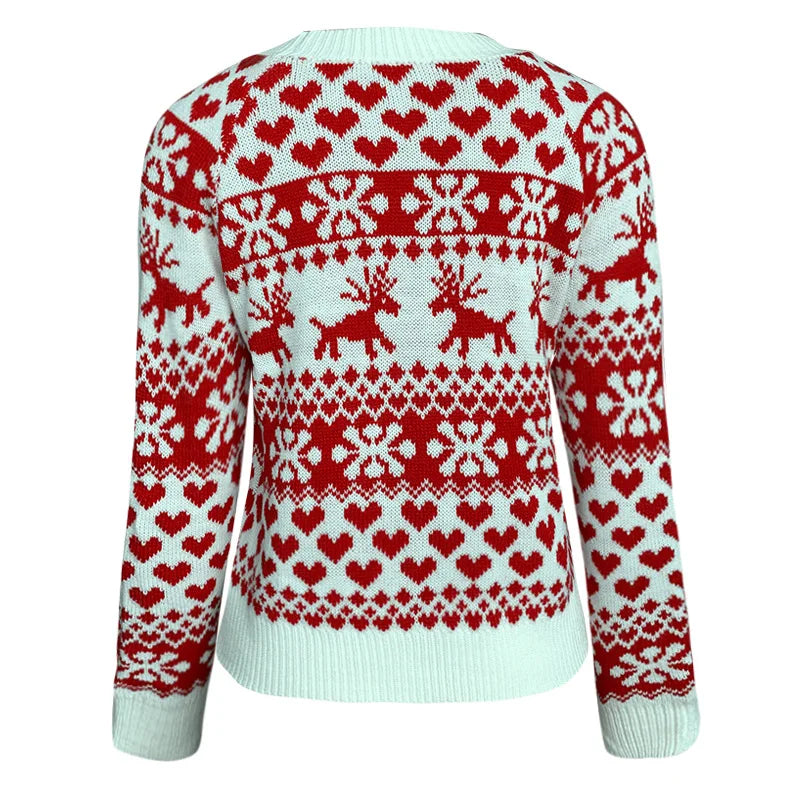 Sød vintersweater med julemotiv til kvinder