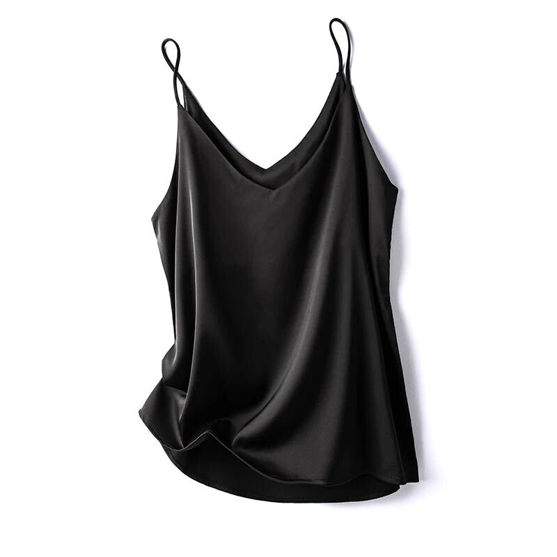 Dámský hedvábně jemný top na ramínka pro elegantní vrstvení