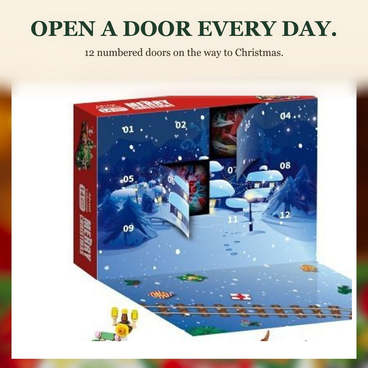 12-Door Christmas Brick Advent Calendar, 14 Builds, 6 in 1, 8 Versions