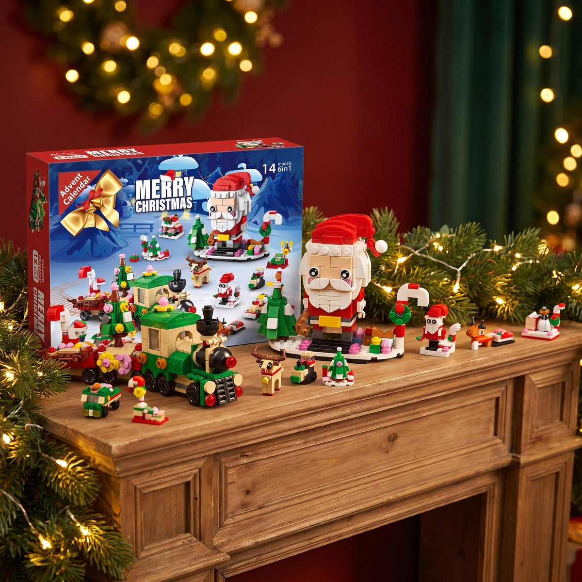 12-Door Christmas Brick Advent Calendar, 14 Builds, 6 in 1, 8 Versions