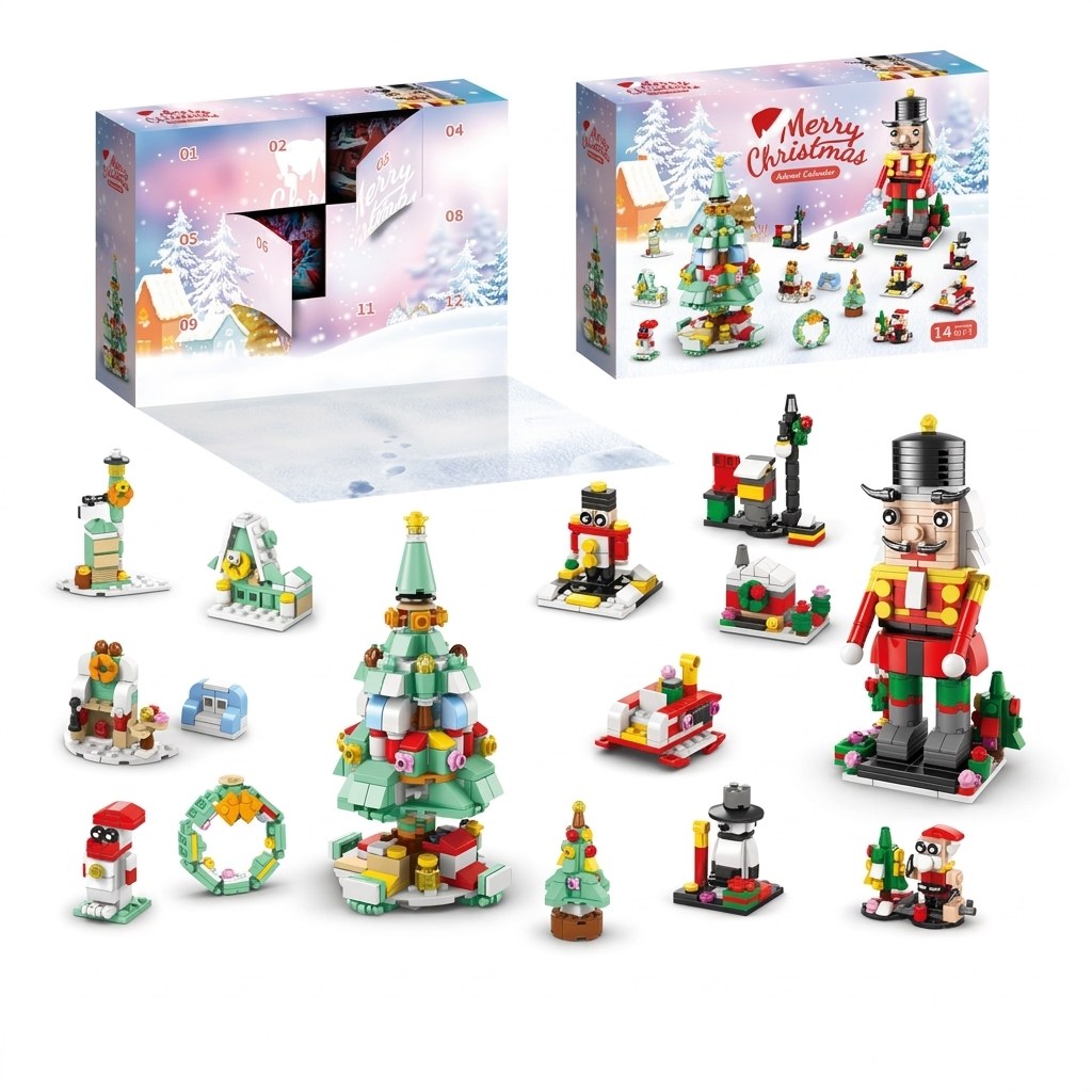 12-Door Christmas Brick Advent Calendar, 14 Builds, 6 in 1, 8 Versions