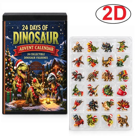 2D-dinosaur-julekalender med 24 dage