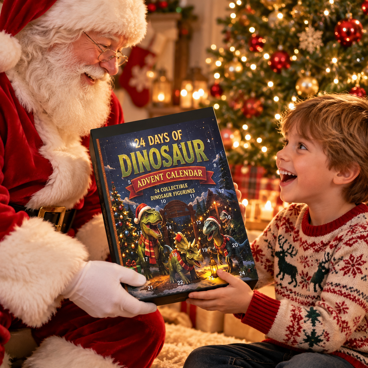 2D-dinosaur-julekalender med 24 dage