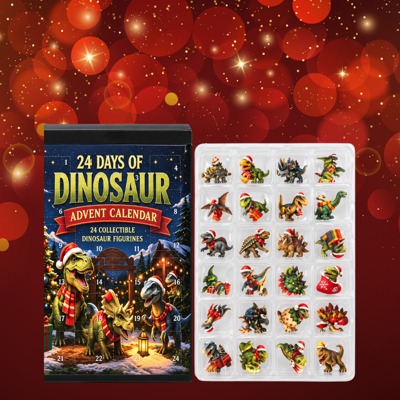2D-dinosaur-julekalender med 24 dage