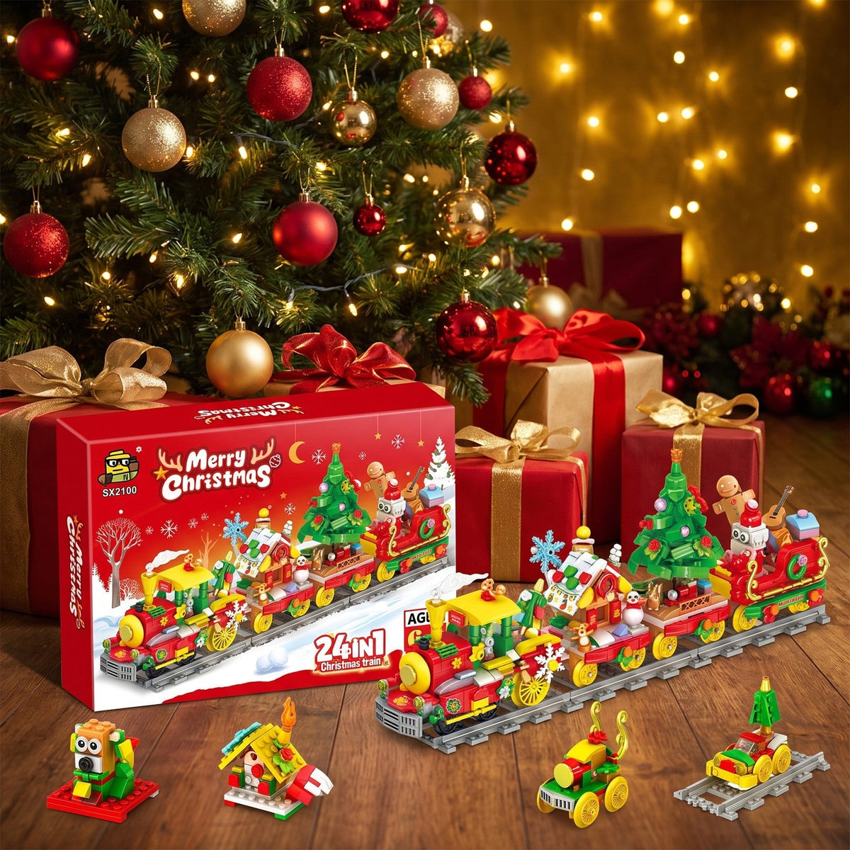 24-in-1 Christmas Train Advent Calendar, 872 Bricks