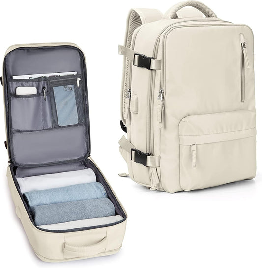 40L Waterproof Travel Backpack with Shoe Compartment & USB Port – 14” (35.56 cm) Laptop Fit