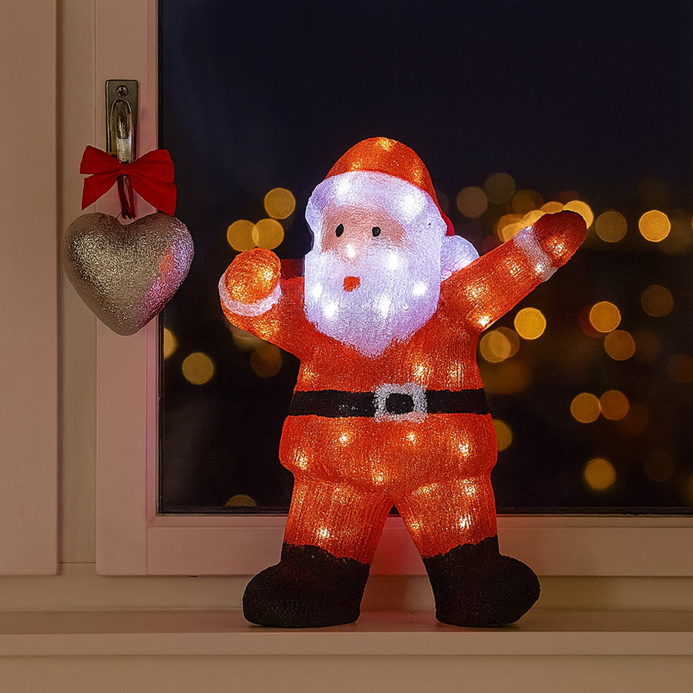 Santa Claus s LED svetlami, 55 cm