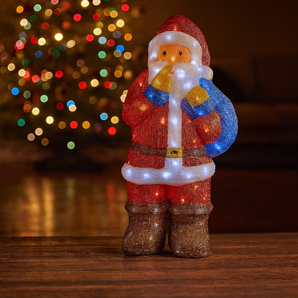 Akrylový Santa Claus s LED osvětlením - výška 83 cm
