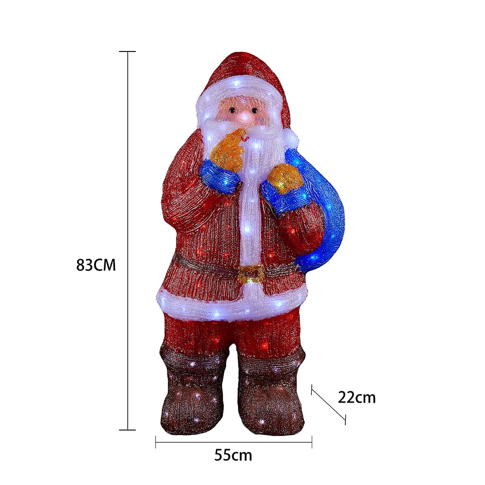 Akrylový Santa Claus s LED osvětlením - výška 83 cm
