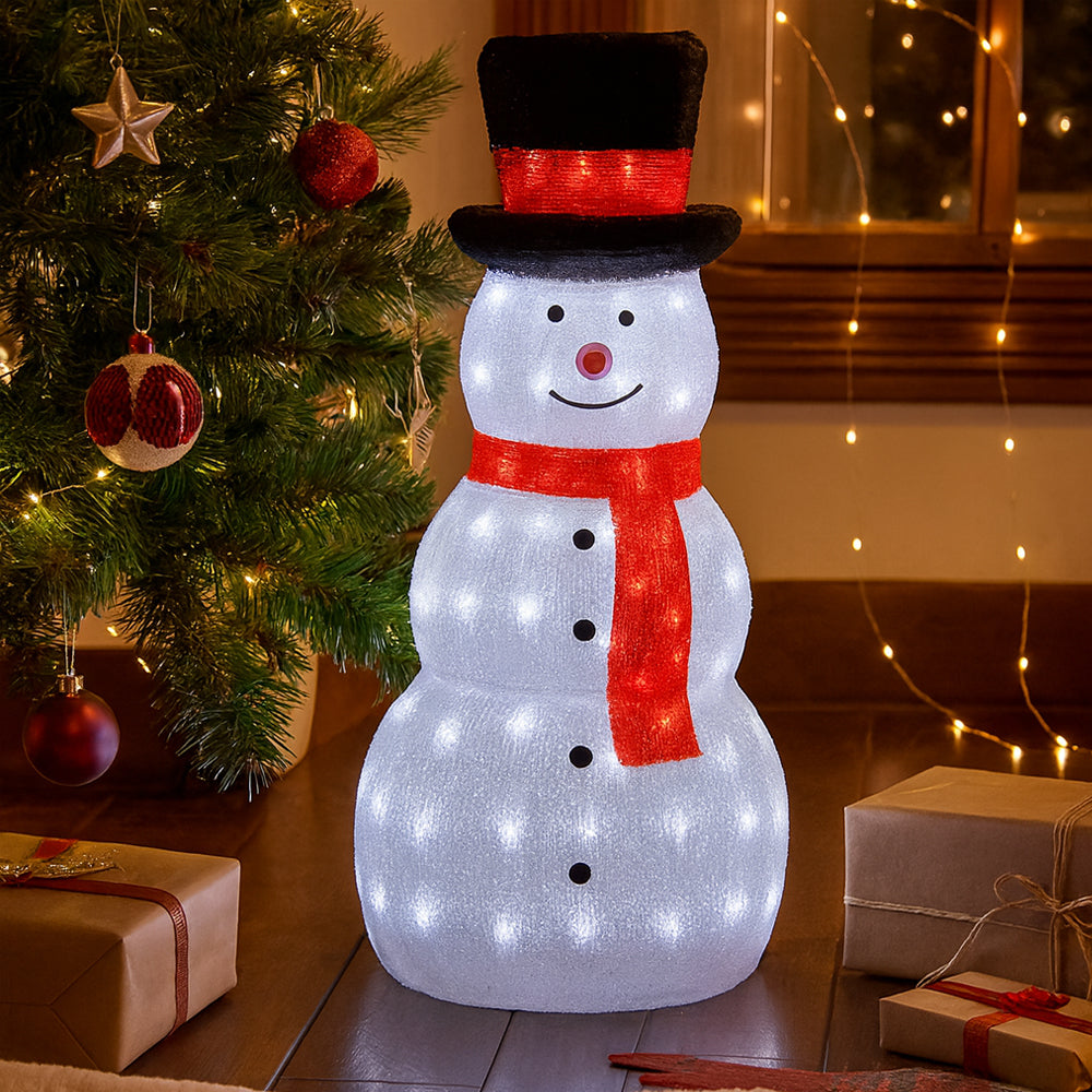 Akrylový snehuliak s LED svetlami - výška 80 cm