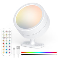 Justerbar RGB LED-spot med fjernbetjening og USB-C-beslag
