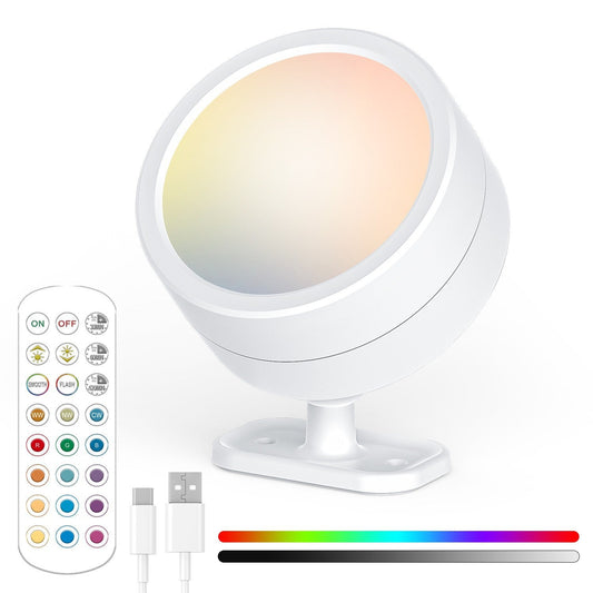 Nastaviteľný bodový LED reflektor RGB s diaľkovým ovládaním a úchytom USB-C